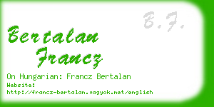 bertalan francz business card